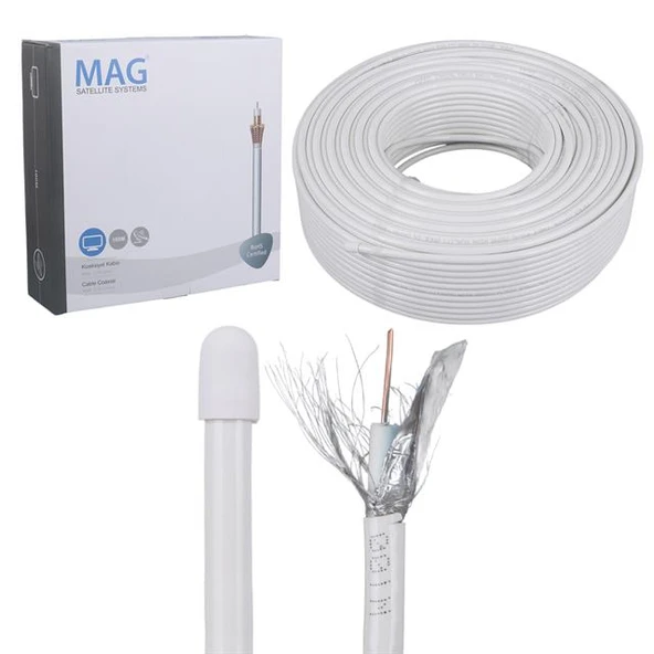Mag RG6-U4 Bakır SAT1 Anten Kablosu 100 Mt ürün görseli 1