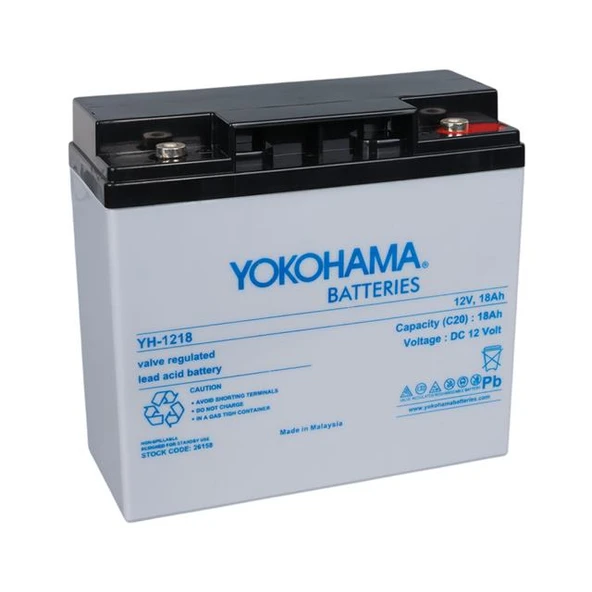 Yokohama YH-121.8 12 Volt - 18 Amper Akü (181X76x167 Mm) ürün görseli 1
