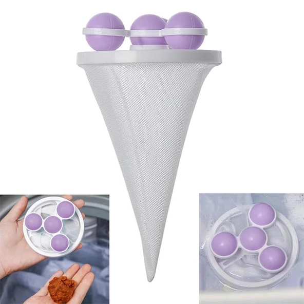 Sunup SN-26621 Çok Fonksiyonlu Çamaşır Makinesi İçin Yıkanabilir Mor Toz Tüy Toplayıcı ürün görseli 1