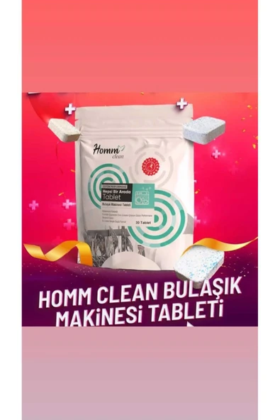 HOMM LİFE BİTKİSEL BULAŞIK MAKİNESİ DETERJANI 30 TABLET ürün görseli 1