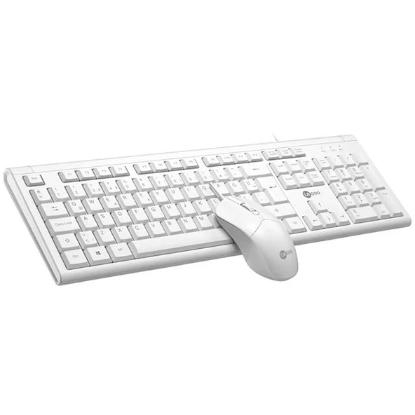 Lenovo Lecoo CM101 USB Kablolu Türkçe Q Klavye - Mouse Set Beyaz ürün görseli 1