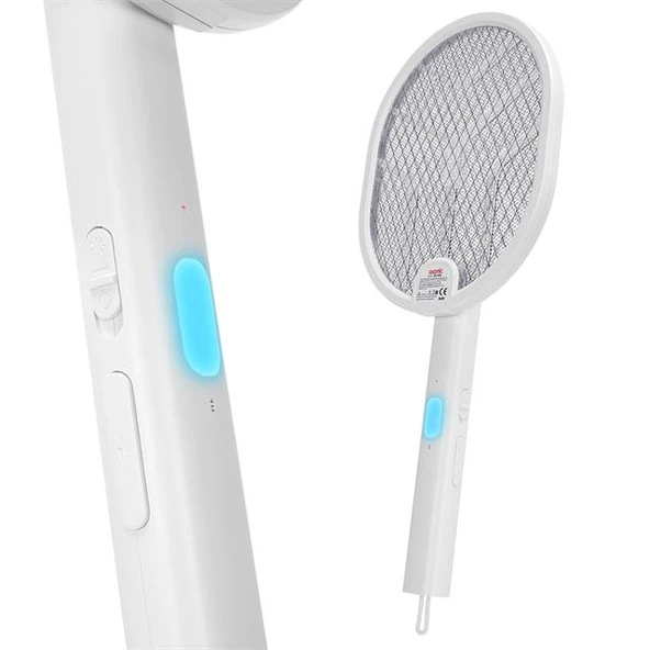 Asonic AS-A26 1200Mah 3000V Çıkış UV Işıklı Şarjli Katlanabilir Askılı Raket Sinek Öldürücü ürün görseli 1