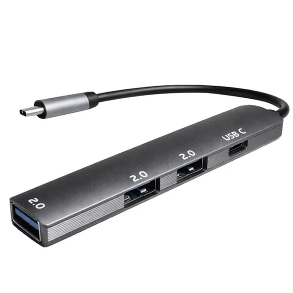 Fully S-802K 4'Ü 1 Arada USB-A Type-C Hub Dönüştürücü Alüminyum Gövde Ultra İnce Tasarım ürün görseli 1