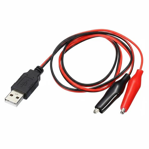 Powermaster PM-28657 USB Erkek - Küçük Krokodil Uçlu 5V 2A Test Kablosu 60 CM ürün görseli 1