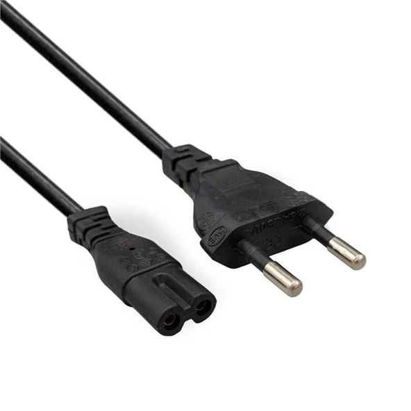 Fully M-1303E Siyah 1.5 Metre 2 Pin Teyp Kordon Fişi Cereyan Kablosu ürün görseli 1