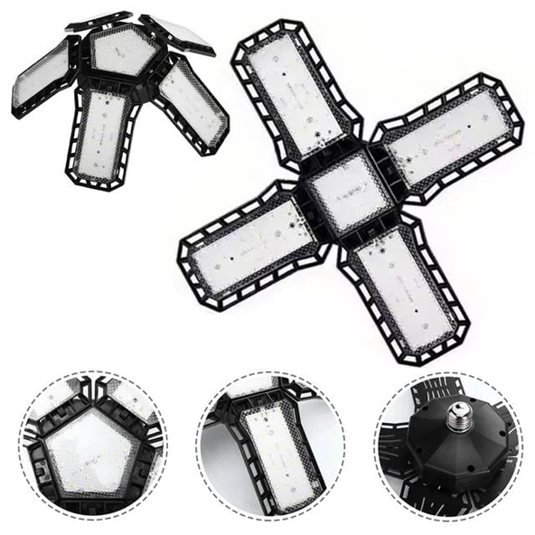 Ayarlanabilir Açılı 4 Kanatlı 108 Smd Ledli Galaxy Projektör Işığı 50W 5500 Lumen E27 32Cm Çap