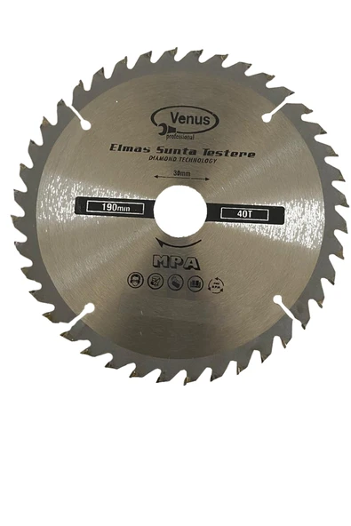 Venüs Elmas Sunta Testeresi 190 MmX 30 Mm 40 T Spiral Ağaç Sunta Kesme Venüs ürün görseli 1