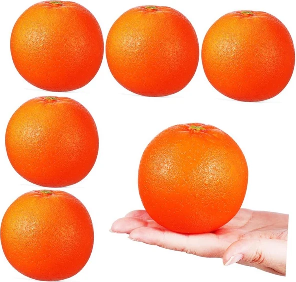 Yapay PORTAKAL Lüx 6lı Paket Yapay Meyve Gerçek Boyutlarda ürün görseli 1