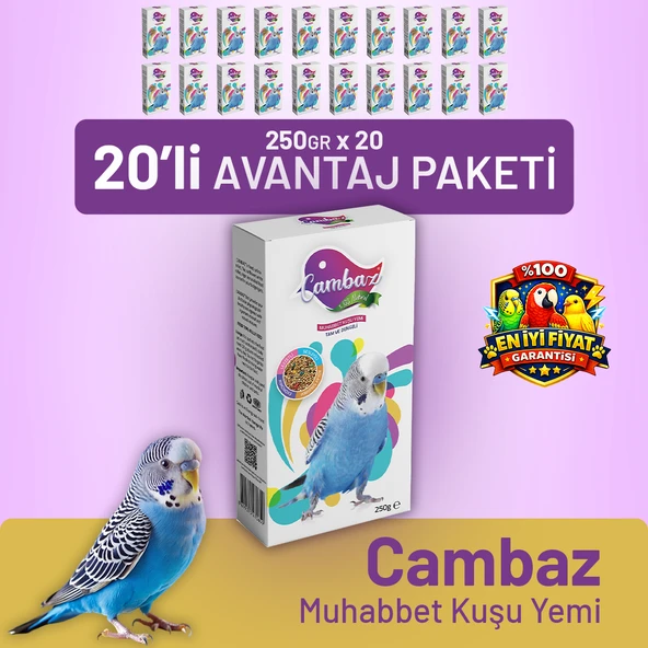 Cambaz Muhabbet Kuşu Yemİ 250 g - 20 Adet ürün görseli 1