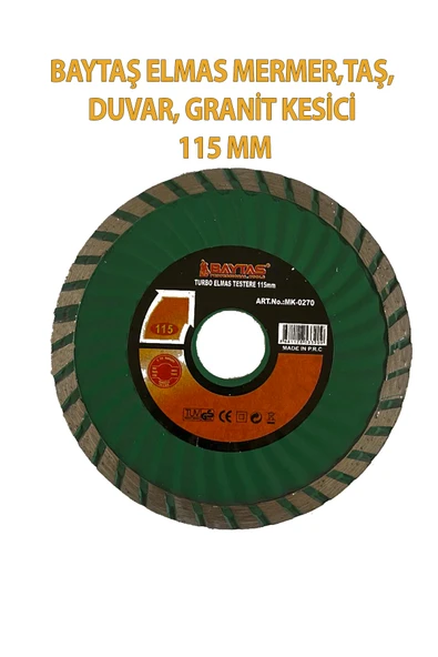 Elmas Mermer Duvar Taş Granit Kesici Ağız 115 Mm Spiral Baytaş ürün görseli 1