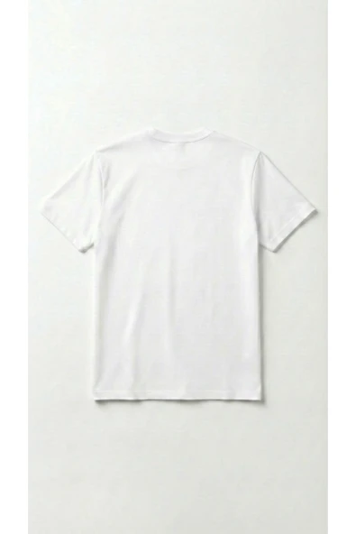 Unisex Düz Renk Bisiklet Yaka Basic Tişört - Resim 7