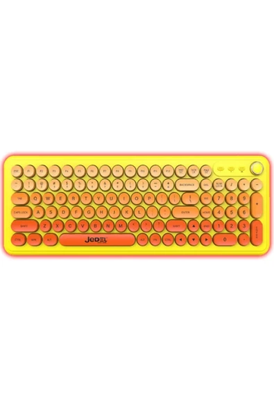 Jedel WKB104 Kablosuz Bluetooth + 2.4Ghz Çift Modlu Klavye - Retro Daktilo Tasarımlı ürün görseli 1