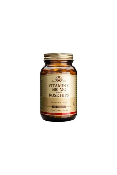 Solgar Vitamin C 500 Mg With Rose Hips 100 Tablet ürün görseli 1