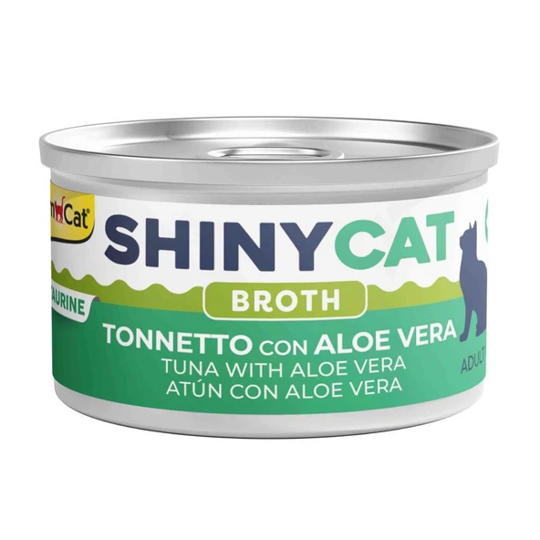 Gimcat Shinycat Broth Ton Balıklı ve Aloe Veralı Kedi Konservesi 70 gr ürün görseli 1