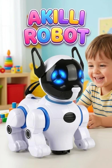 Kumandalı Müzikli, Işıklı, Ses Komutlu, Dans Eden, Hikaye Anlatan Akıllı Robot Oyuncak Köpek ürün görseli 1