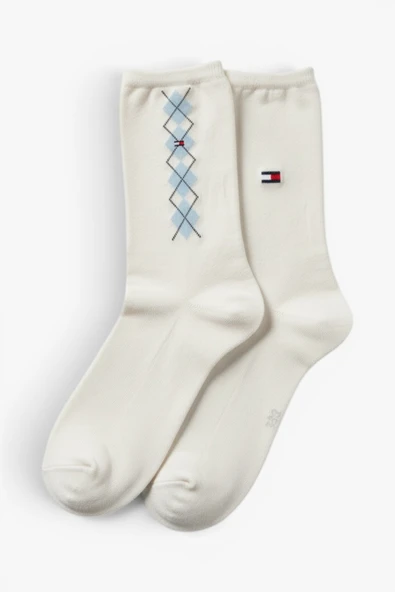 Tommy Hilfiger   TH WOMEN SOCK 2P ARGYLE Kadın Mavi Çorap - S701236734 ürün görseli 1