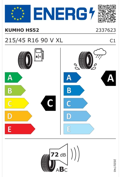 215/45R16 90V XL ECSTA HS52 - Resim 2