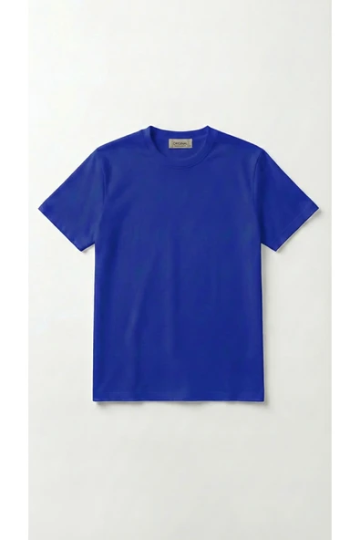 Unisex Düz Renk Bisiklet Yaka Basic Tişört - Resim 11