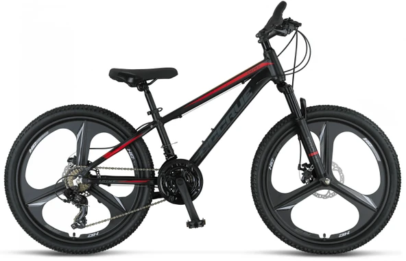 ÜMİT 2456 ACCRUE MD ERKEK DAĞ BİSİKLETİ 304H 24 JANT 21 VİTES BLACK RED ürün görseli 1