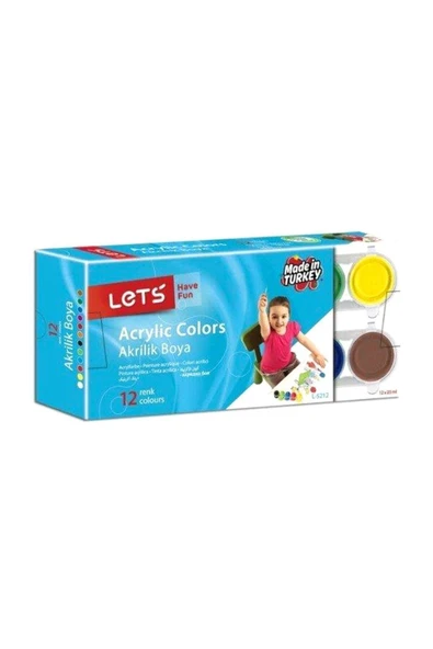 Lets L-5212 Akrilik Boya 12 Renk 25 ml ürün görseli 1
