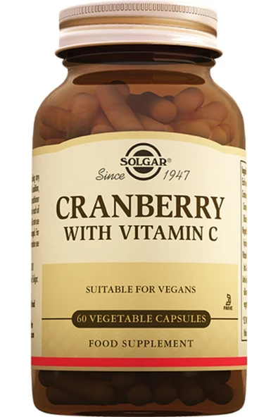Solgar Cranberry Extract Vitamin C 60 Kapsül (KRANBERİ) Skt:08-2024 ürün görseli 1