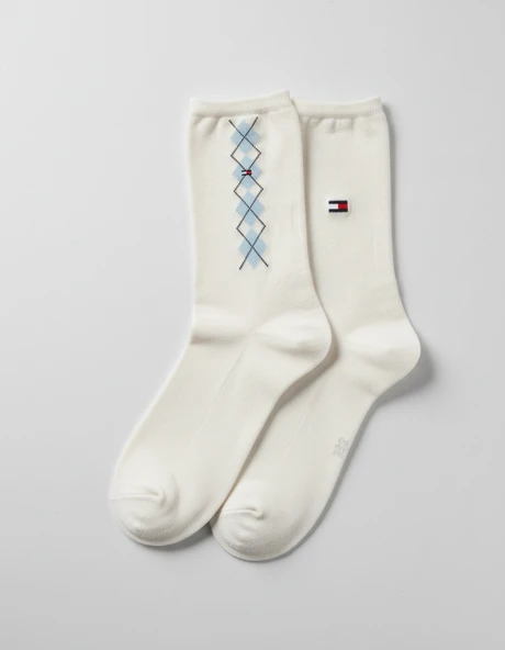 Tommy Hilfiger   TH WOMEN SOCK 2P ARGYLE Kadın Mavi Çorap - S701236734 ürün görseli 1