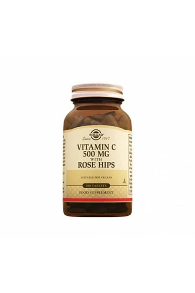 Solgar Vitamin C with Rose Hips 500 mg 100 Tablet ürün görseli 1