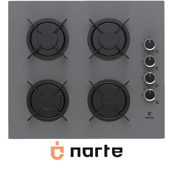 NARTE -CG20060S  Ankastre Gri Cam Ocak ,4 gözlü , 60 cm , 6 Yıl Garanti ürün görseli 1