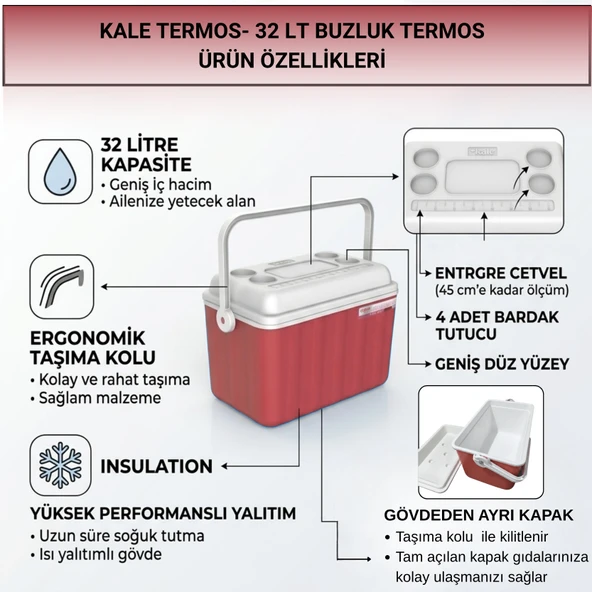 32 Lt Buzluk Termos (1015 Cooler Box) - Resim 2