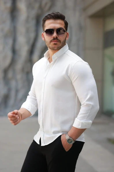 Erkek Uzun Kollu Gömlek - Resim 2