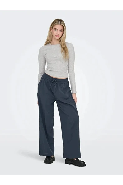 Only   ONLTIZANA COTTON LOOSE PANTS WVN NOOS Kadın Mavi Pantolon - 15319090 ürün görseli 1