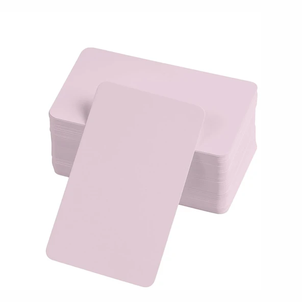 Boş Kelime Kartları 5x8 cm - 50 Adet Oval Kenarlı | Tabu & Not Kartları - Pembe ürün görseli 1
