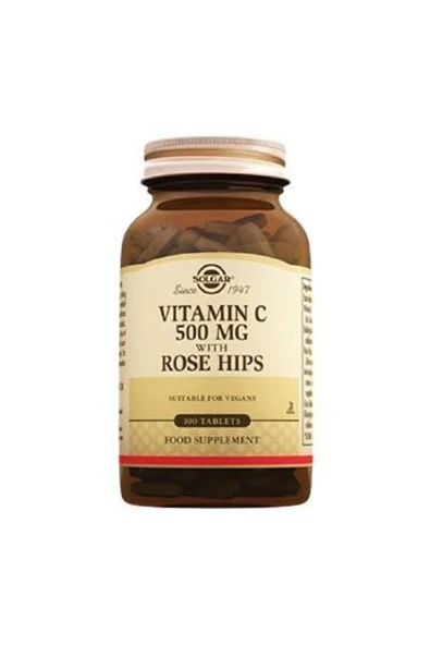 Solgar Vitamin C 500 Mg With Rose Hips 100 Tablet ürün görseli 1
