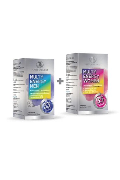 Naturalnest Multy Energy Aile Paketi - Women 30 Tablet + Men 30 Tablet ürün görseli 1