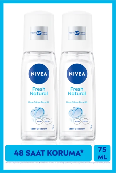 Kadın Pump Sprey Deodorant 75ml, 48 Saat Ter Koruması, Uzun Süren Ferahlık, Okyanus Özleri, X2 Adet ürün görseli 1