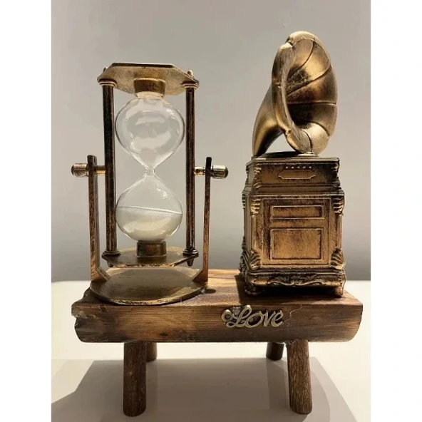 Gramofon Biblolu Kum Saati ürün görseli 1