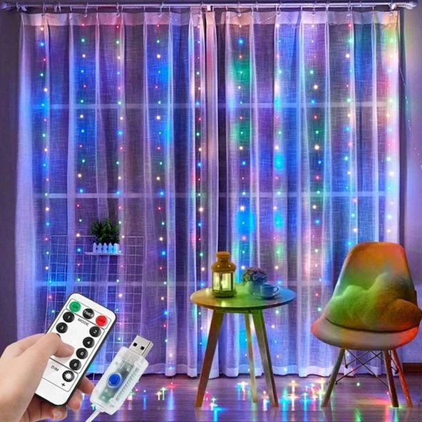Tel Perde Led 3*3m 300 Led Rgb mirMH004K-SST-700 ürün görseli 1