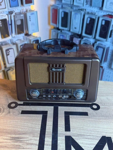 Retro Style Görünümlü Şarjlı Radyo Bluetooth USB SD Kartlı Güçlü Bass ürün görseli 1