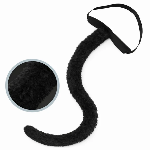 Siyah Peluş Kuyruk Şekil Verilebilir 70 Cm mirSM0010K-SMRG005 ürün görseli 1