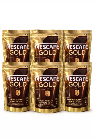 Nescafe Gold 70 gr Çözünebilir Kahve x 6 Adet ürün görseli 1
