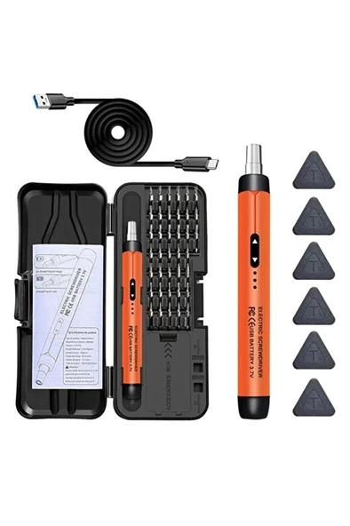 3.7v Şarjlı Mini Elektrikli Tornavida Seti 500mah Type-c Manyetik Hassas Uçlu Vida Seti 38 Parça mirEM0015K-tornacı ürün görseli 1