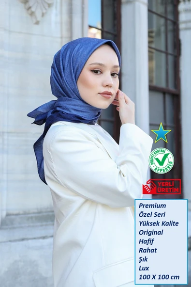Eşarp - Premium Lux Original Monogram Eşarp (İpek Vual, Yüksek Kalite, Hafif, Rahat, Şık, Scarf) ürün görseli 1