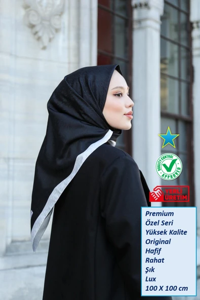 Eşarp - Premium Lux Original Monogram Eşarp (İpek Vual, Yüksek Kalite, Hafif, Rahat, Şık, Scarf) ürün görseli 1