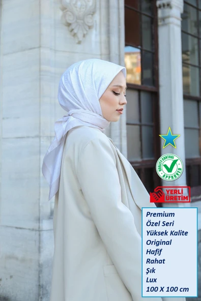 Eşarp - Premium Lux Original Monogram Eşarp (İpek Vual, Yüksek Kalite, Hafif, Rahat, Şık, Scarf) ürün görseli 1