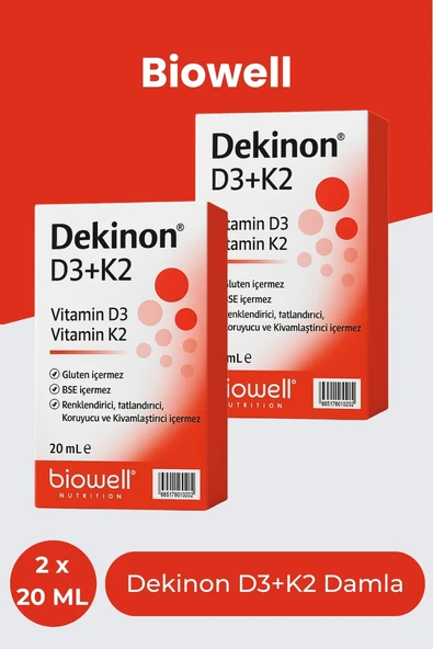 Biowell Dekinon D3K2 Damla 20 ml x 2 Adet ürün görseli 1