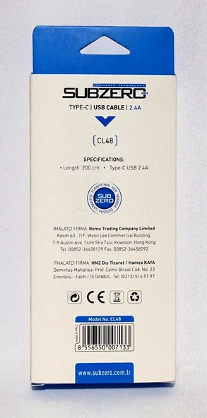 Subzero CL48 TYP-C Hızlı Şarj ve Data Kablosu 2,4A /2M - Resim 4