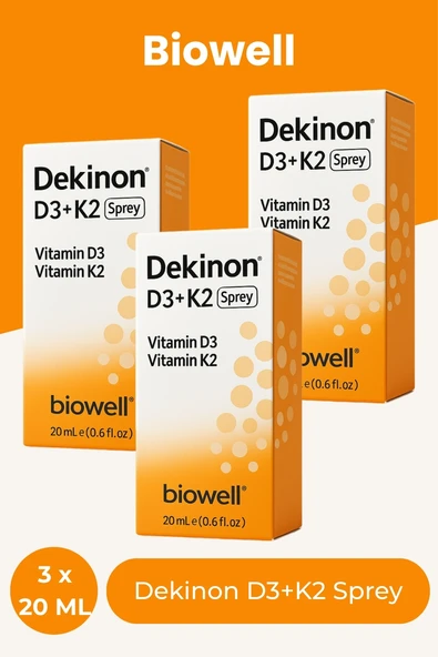 Biowell Dekinon D3K2 Sprey 20 ml x 3 Adet ürün görseli 1