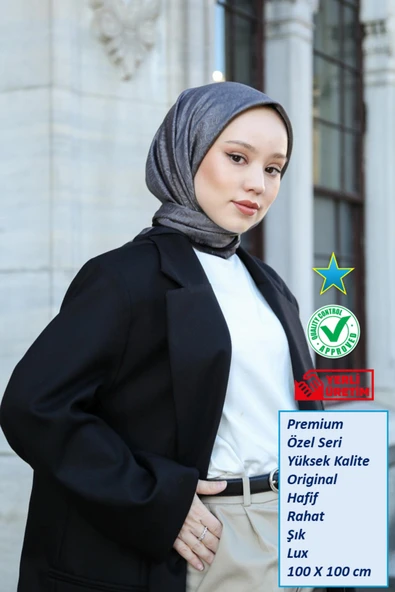 Eşarp - Premium Lux Original Monogram Eşarp (İpek Vual, Yüksek Kalite, Hafif, Rahat, Şık, Scarf) ürün görseli 1