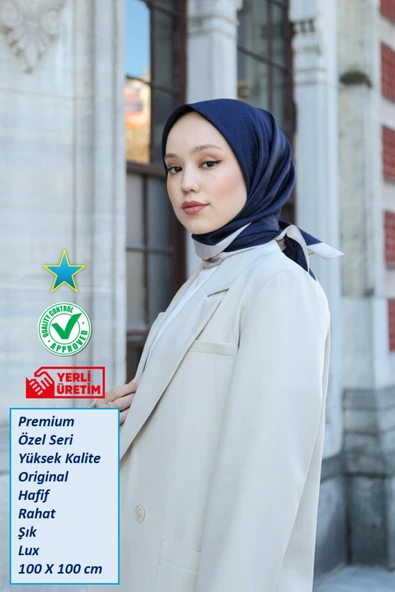 Eşarp - Premium Lux Original Monogram Eşarp (İpek Vual, Yüksek Kalite, Hafif, Rahat, Şık, Scarf) ürün görseli 1