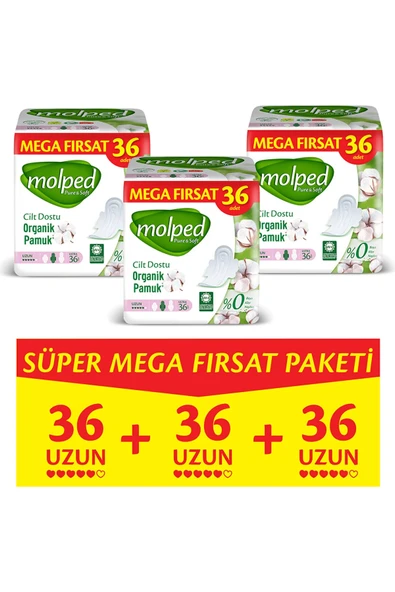 Molped Uzun  Pure Soft Mega Fırsat Ultra 36 Lı X 3 Adett ürün görseli 1
